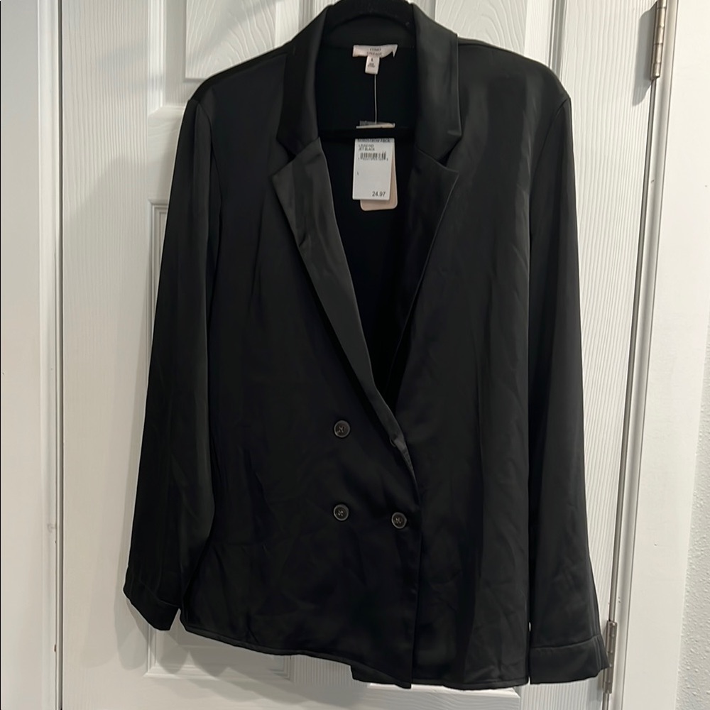 Como Vintage Black Satin Blazer